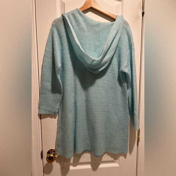 Soft Surroundings Lessie Button Duster Cardigan Sweater Hooded Size small EUC - Picture 2 of 4